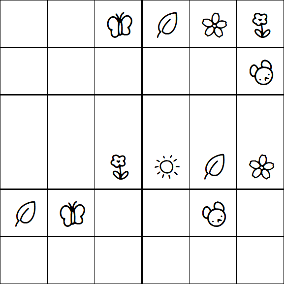 Kids Sudoku 6x6 - Hard