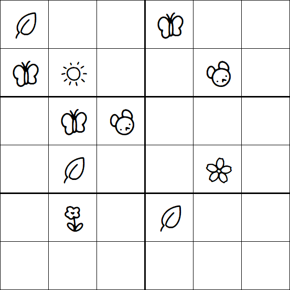 Kids Sudoku 6x6 - Hard