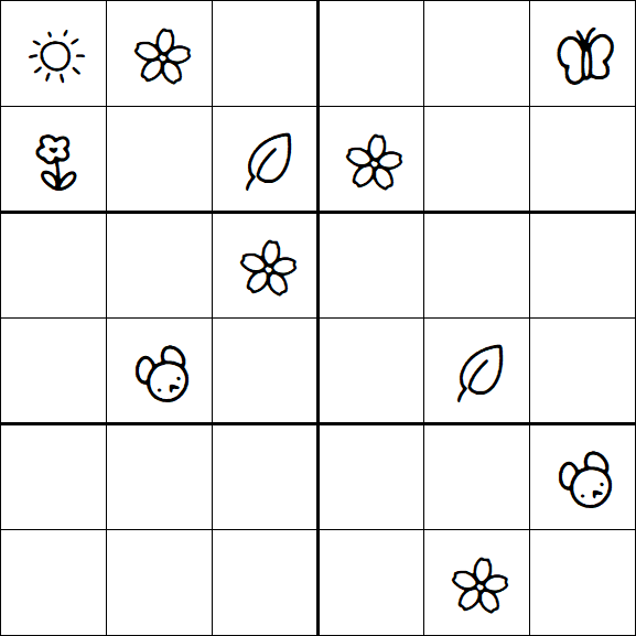 Kids Sudoku 6x6 - Hard