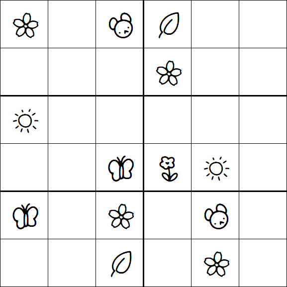 Kids Sudoku 6x6 - Hard