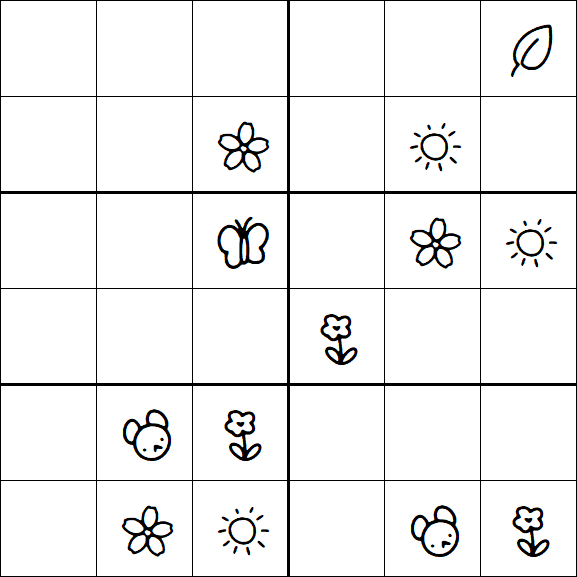 Kids Sudoku 6x6 - Hard