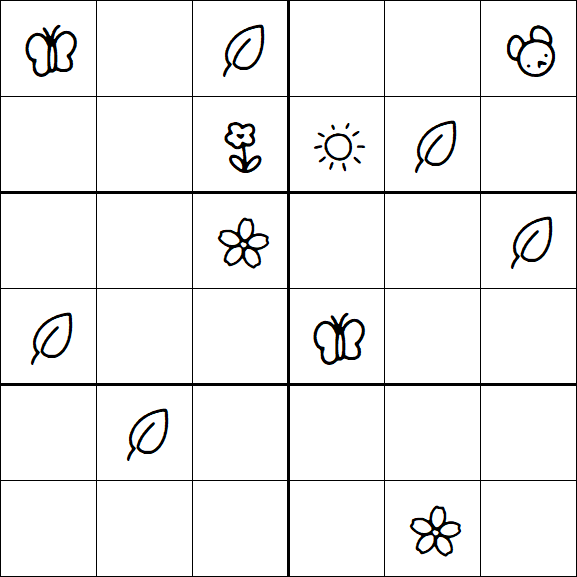 Kids Sudoku 6x6 - Hard