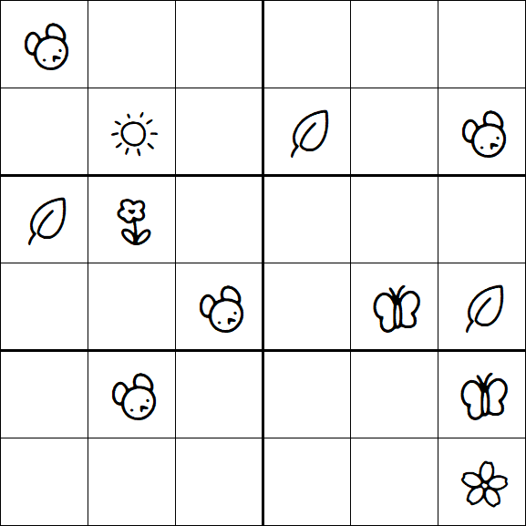 Kids Sudoku 6x6 - Hard