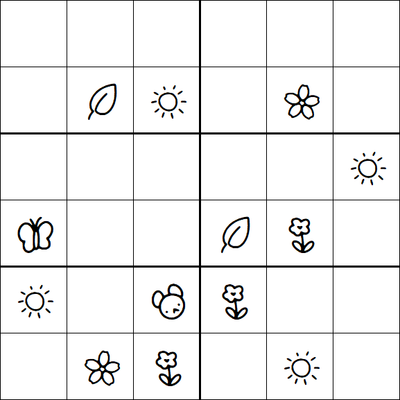 Kids Sudoku 6x6 - Hard