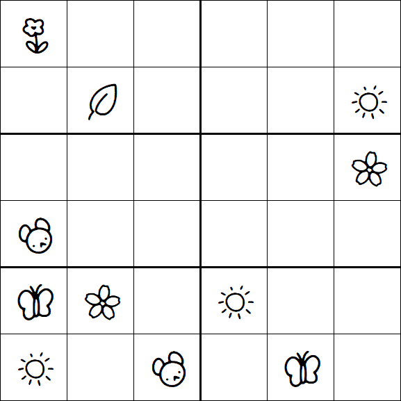 Kids Sudoku 6x6 - Hard