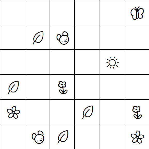 Kids Sudoku 6x6 - Hard