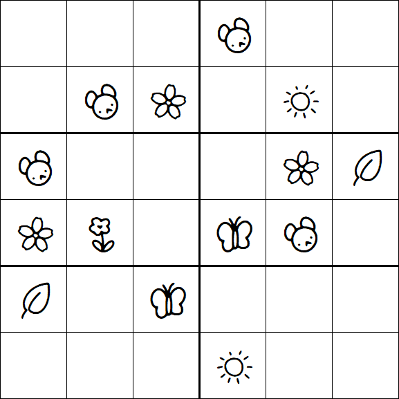 Kids Sudoku 6x6 - Hard