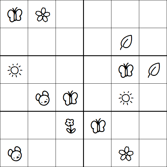 Kids Sudoku 6x6 - Hard