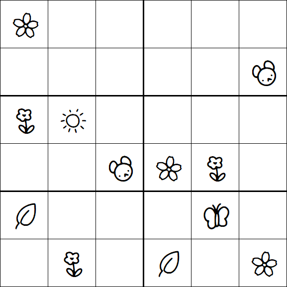 Kids Sudoku 6x6 - Hard