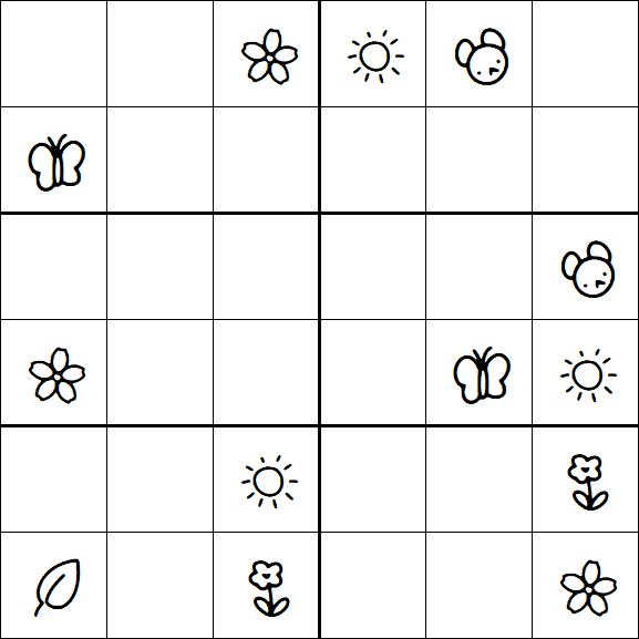 Kids Sudoku 6x6 - Hard