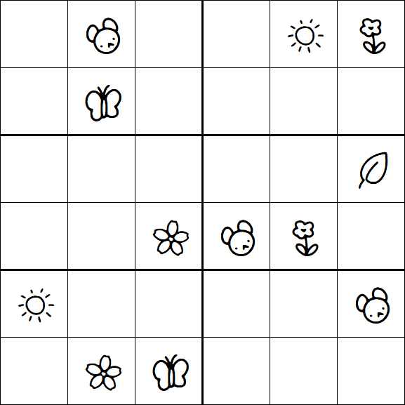Kids Sudoku 6x6 - Hard