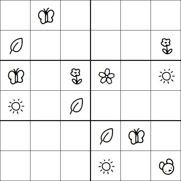 Kids Sudoku 6x6 - Hard