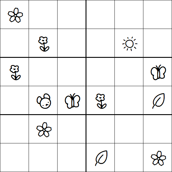 Kids Sudoku 6x6 - Hard