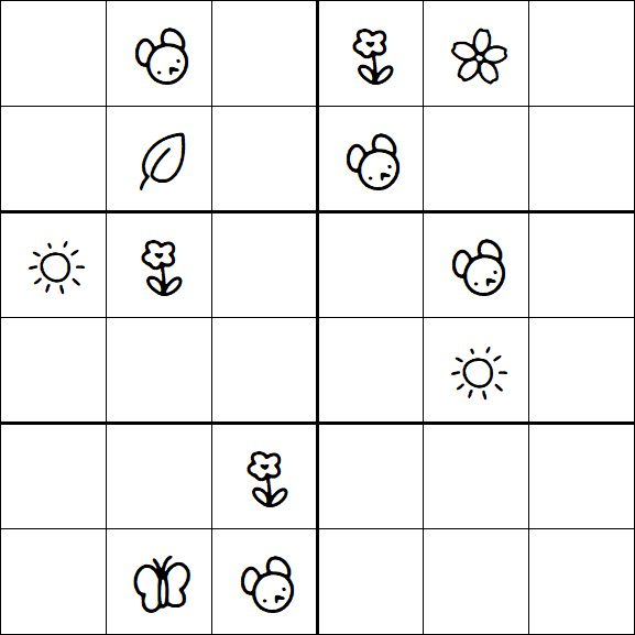 Kids Sudoku 6x6 - Hard