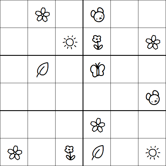Kids Sudoku 6x6 - Hard