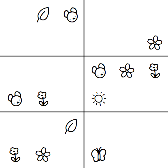 Kids Sudoku 6x6 - Hard