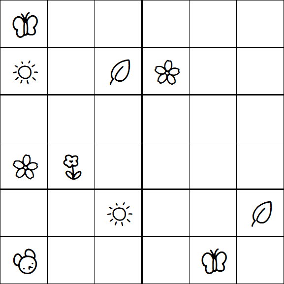 Kids Sudoku 6x6 - Hard