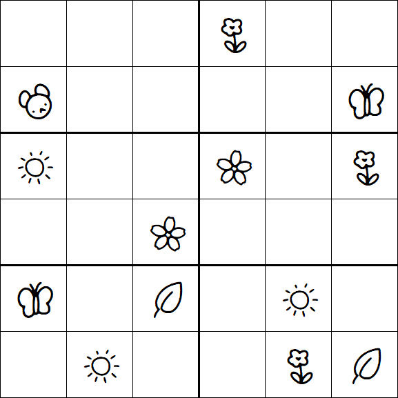 Kids Sudoku 6x6 - Hard