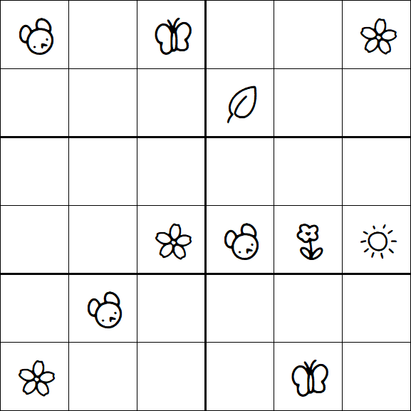 Kids Sudoku 6x6 - Hard