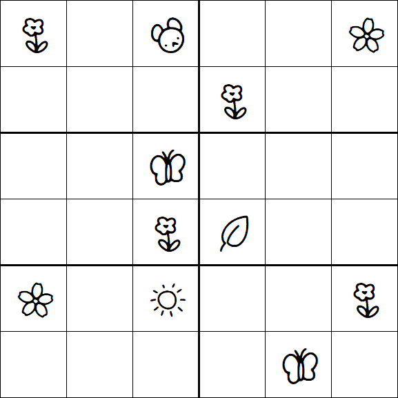 Kids Sudoku 6x6 - Hard
