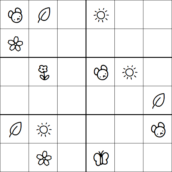 Kids Sudoku 6x6 - Hard
