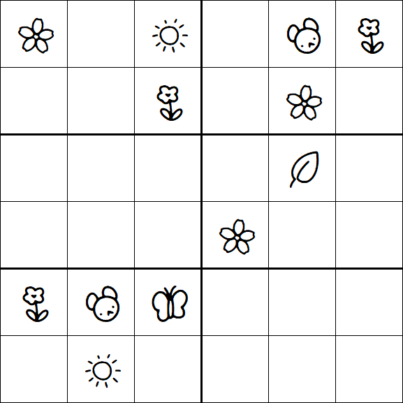 Kids Sudoku 6x6 - Hard