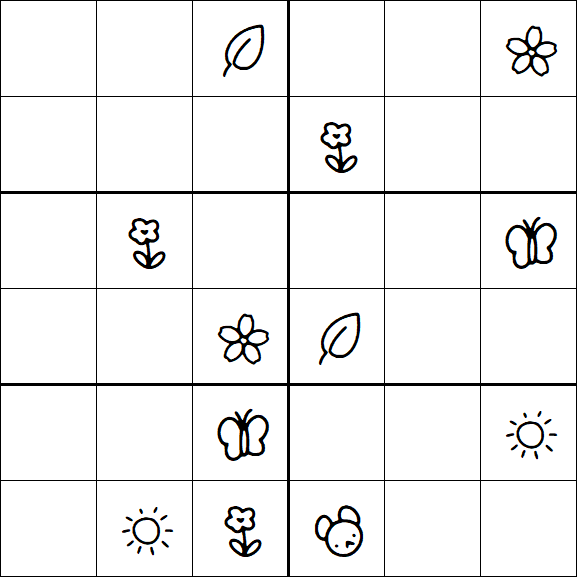 Kids Sudoku 6x6 - Hard