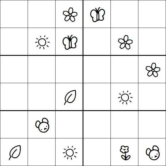 Kids Sudoku 6x6 - Hard