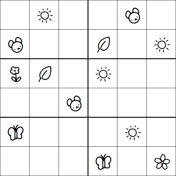 Kids Sudoku 6x6 - Hard