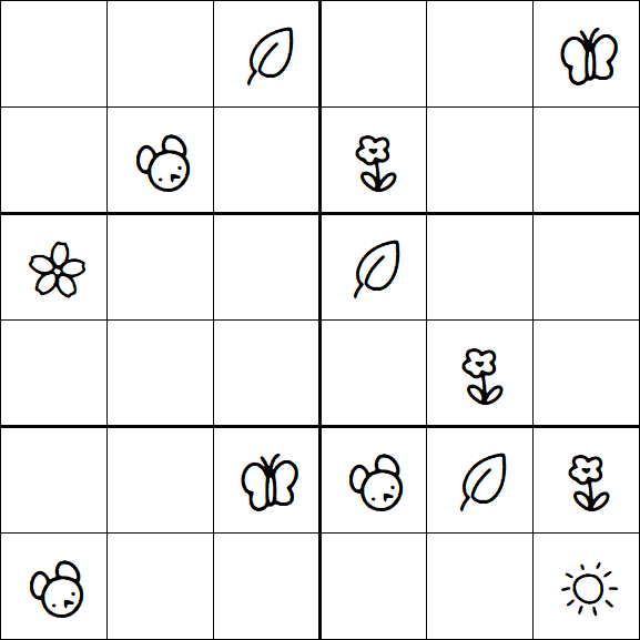 Kids Sudoku 6x6 - Hard