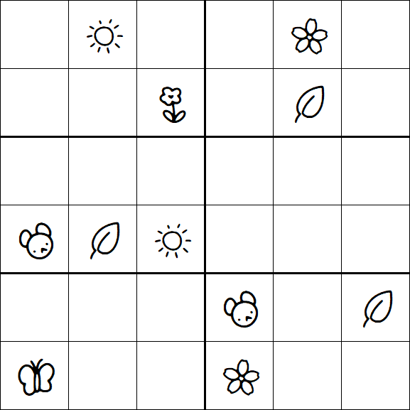 Kids Sudoku 6x6 - Hard
