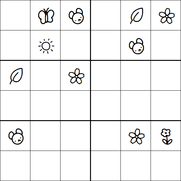 Kids Sudoku 6x6 - Hard