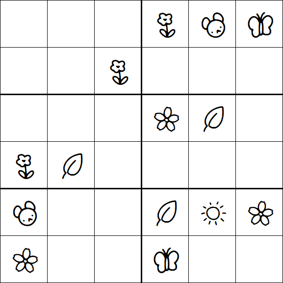 Kids Sudoku 6x6 - Hard