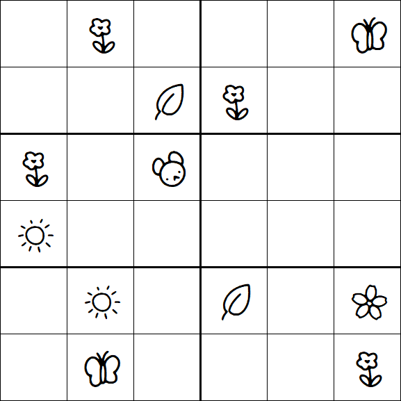 Kids Sudoku 6x6 - Hard