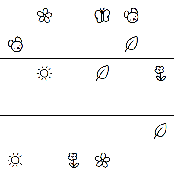 Kids Sudoku 6x6 - Hard