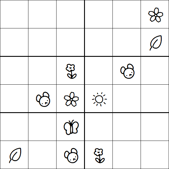 Kids Sudoku 6x6 - Hard