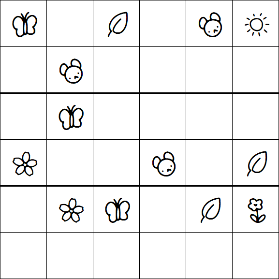 Kids Sudoku 6x6 - Hard