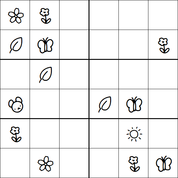 Kids Sudoku 6x6 - Hard