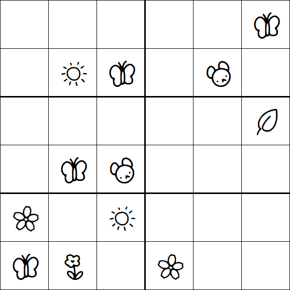 Kids Sudoku 6x6 - Hard