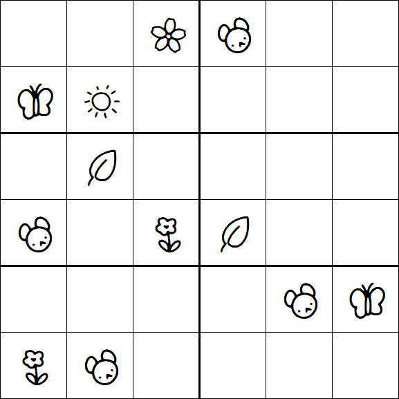 Kids Sudoku 6x6 - Hard