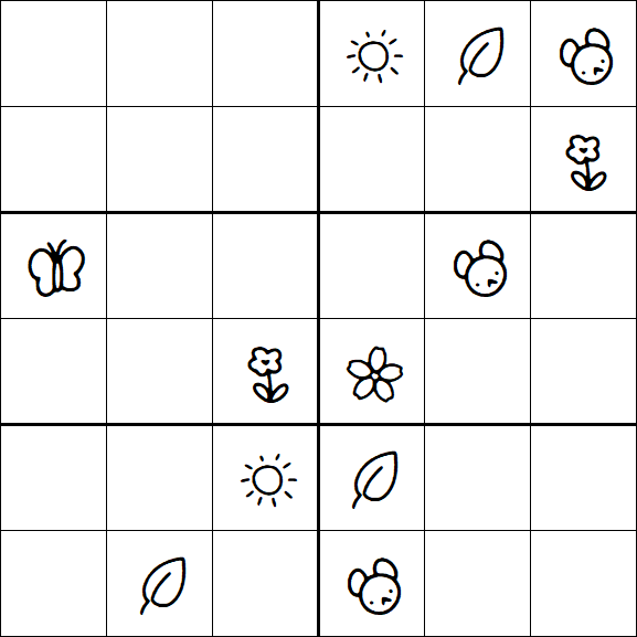 Kids Sudoku 6x6 - Hard