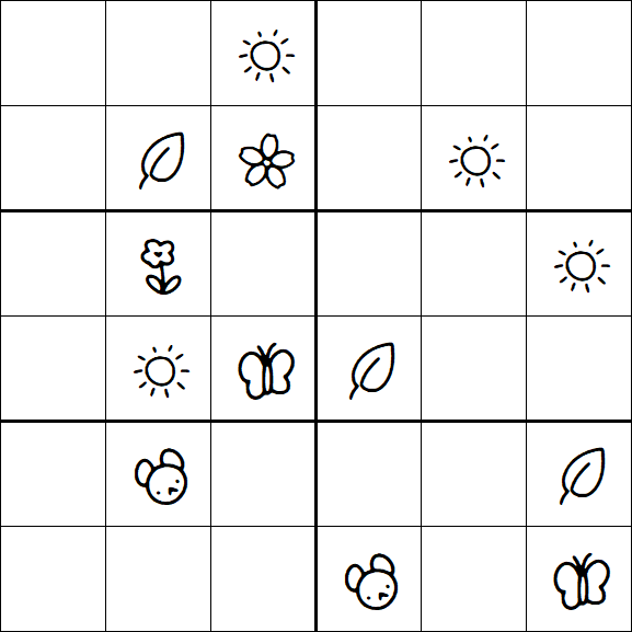 Kids Sudoku 6x6 - Hard
