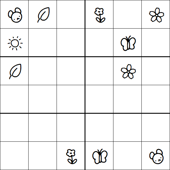 Kids Sudoku 6x6 - Hard