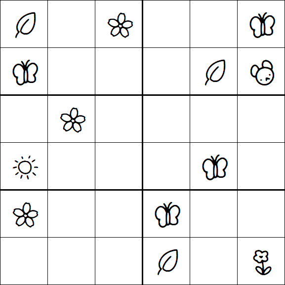 Kids Sudoku 6x6 - Hard