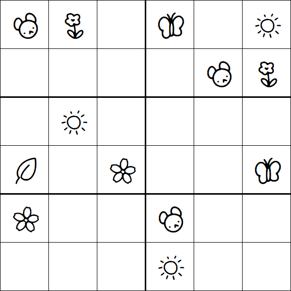 Kids Sudoku 6x6 - Hard