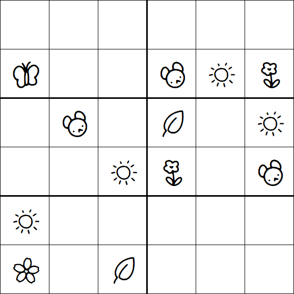 Kids Sudoku 6x6 - Hard