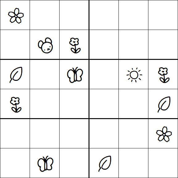 Kids Sudoku 6x6 - Hard