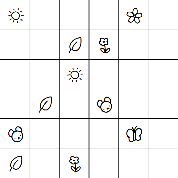 Kids Sudoku 6x6 - Hard