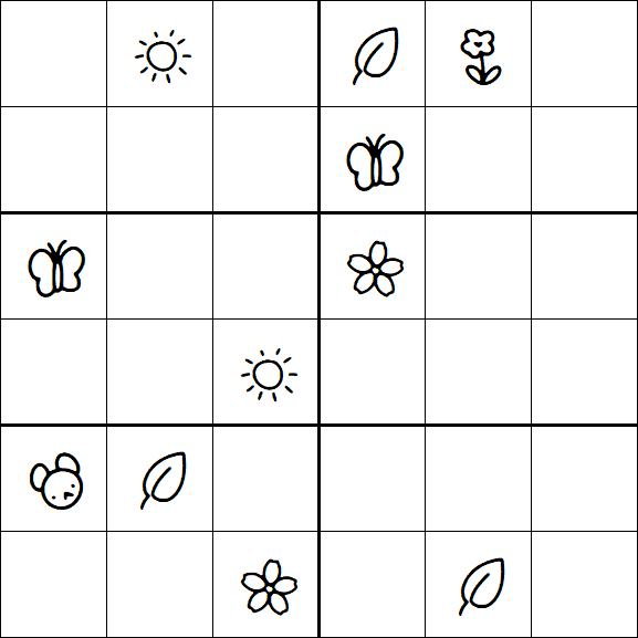 Kids Sudoku 6x6 - Hard