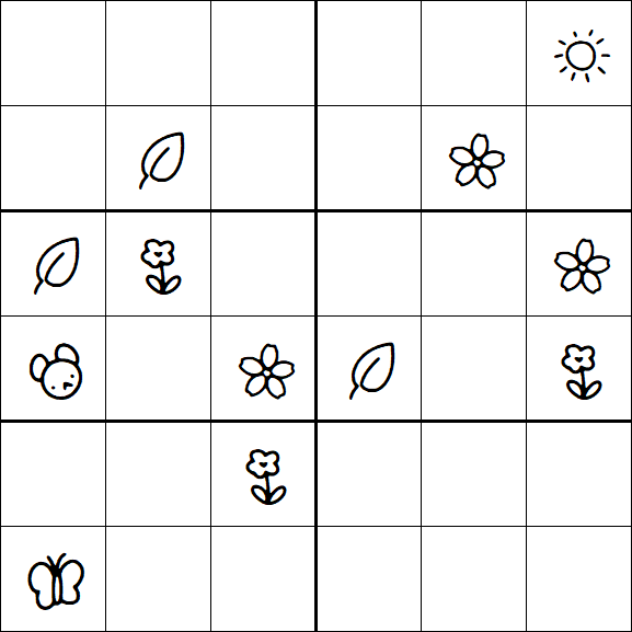 Kids Sudoku 6x6 - Hard